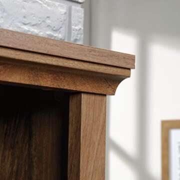Sauder Select Book Shelf, Bookshelf with Storage, Library Bookcase with Doors and Adjustable Shelves, in Sindoori Mango