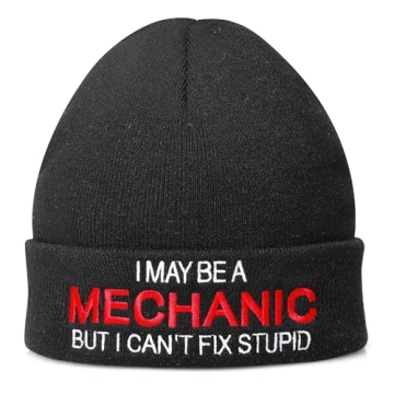 Funny Mechanic Hats - Hilarious Cuffed Beanie Gifts for Men