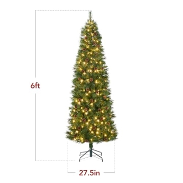 6ft Pre-Lit Christmas Tree with LED Lights