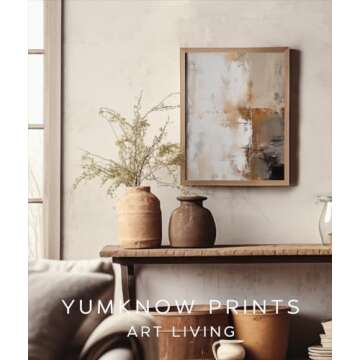 Neutral Earthy Tone Abstract Wall Art Decor - Mid Century Modern Poster Print for Wall - 11x14 Black and White Pictures - Home Office Bedroom Bathroom Living Kitchen - Texture Aesthetic Muted Moody