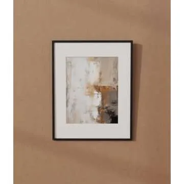 Neutral Earthy Tone Abstract Wall Art Decor - Mid Century Modern Poster Print for Wall - 11x14 Black and White Pictures - Home Office Bedroom Bathroom Living Kitchen - Texture Aesthetic Muted Moody