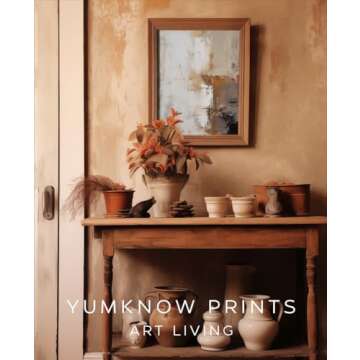 Neutral Earthy Tone Abstract Wall Art Decor - Mid Century Modern Poster Print for Wall - 11x14 Black and White Pictures - Home Office Bedroom Bathroom Living Kitchen - Texture Aesthetic Muted Moody