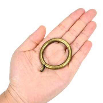 Antique Brass Curtain Ring Set - Strong & Stylish 42pcs