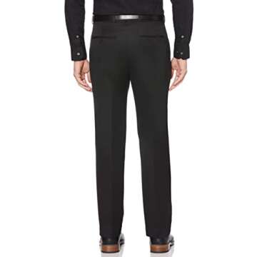 Perry Ellis Portfolio Men's Performance Dress Pant - Non-Iron, Modern Fit, Stretch, Black