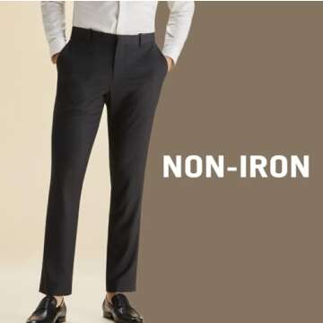 Perry Ellis Men's Performance Dress Pant, Non-Iron, Comfortable Fit