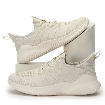 Men's Slip-on Running Shoes Comfortable Lightweight Breathable Walking Tennis Sneakers Zapatos de Hombre Beige