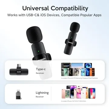 Moooin Wireless Mini Microphone for iPhone and Android