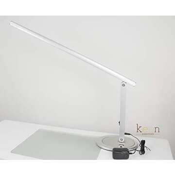 KEEN ESSENTIALS LED Office Lamp with USB Charging Port Bright Desk Light 18 Volts 50/60 HZ 100-240 V...