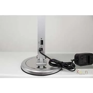 KEEN ESSENTIALS LED Office Lamp with USB Charging Port Bright Desk Light 18 Volts 50/60 HZ 100-240 VAC UL US Listed Reading Lamp Slimline Daylight