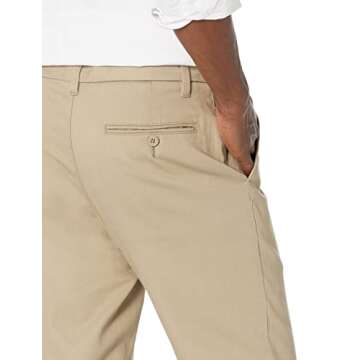 Amazon Essentials Men's Slim-Fit Wrinkle-Resistant Flat-Front Stretch Chino Pant, Tan, 32W x 32L