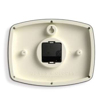 JONES CLOCKS® Movie Wall Clock | Retro Rectangular Clock | 10 inch | Orange | Cool Designer Look for Kitchen, Living Room or Office