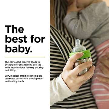 Klean Kanteen Kid Baby Bottle with Lid, Brushed Stainless, One Size/5 oz