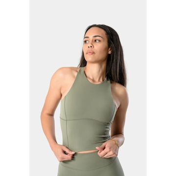 Kamo Fitness Ellyn High Neck Tank Top Soft Padded Sports Bra