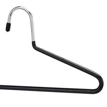 Amazon Basics Trouser/Slack Hangers Easy Slide Organizers, 30-Pack, Metal, Rubber, Black/Silver
