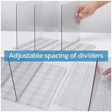 Noleja Purse Organizer for Closet, Clear Shelf Dividers,Adjustable Acrylic Shelf Divider for Clothes Purses Handbag Closet Organizer, Adjustable for Bedroom,Acrylic Bookshelf