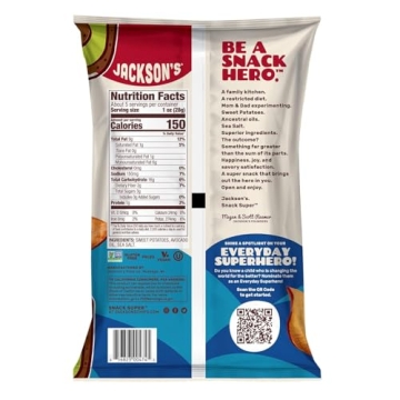 Jackson’s Sweet Potato Kettle Chips - Healthy Snack, Gluten-Free & Vegan