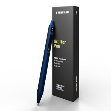 Everyman Midnight Super Matte Grafton Pen - Pocket-Sized Luxury Ink Pen for Smooth Writing