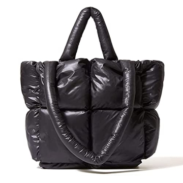 Women Large Quilted Space Tote Bag for Stylish Winter Use