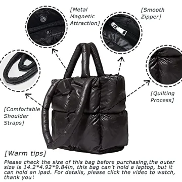 Women Large Quilted Space Tote Bag for Stylish Winter Use
