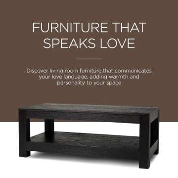 Maven Lane Paulo Large 2 Tier Rustic Rectangle Wooden Center Coffee Table with Shelf Storage for Living Room in Weathered Black Finish