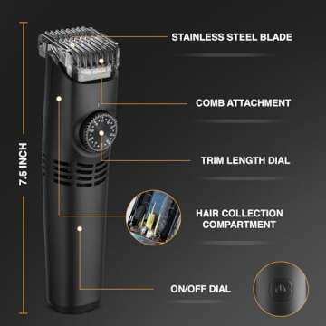 Vacutrim Cordless Electric Shaver with Vacuum & 20 Settings