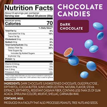 HighKey Sugar Free Dark Chocolate Pearls - Low Carb Snack