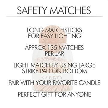 Decorative White Safety Wooden Match Holder | Cute Glass Bottle Jar for Lighting Candles | Premium L...