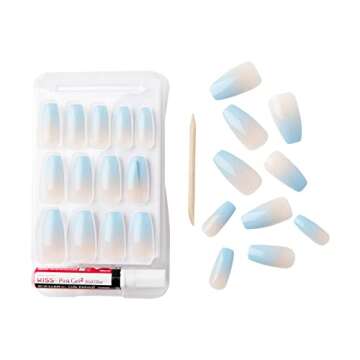 Gold Finger Full Cover Nails Gel Glam Ready to Wear Gel Manicure Long Nails, Glue Included