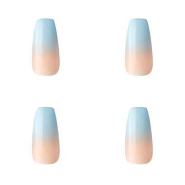 Gold Finger Full Cover Nails Gel Glam Ready to Wear Gel Manicure Long Nails, Glue Included