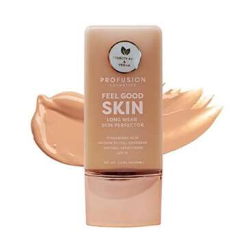 Profusion Cosmetics Lightweight Liquid Foundation for a Flawless and Elegant Radiance, Breathable Makeup for Improves Uneven Skin Tone, Cruelty-Free - Light 3
