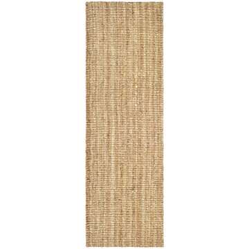 SAFAVIEH Natural Fiber Collection Runner Rug - 2'6" x 8', Natural, Handmade Chunky Textured Jute 0.75-inch Thick, Ideal for High Traffic Areas in Living Room, Bedroom (NF447A)