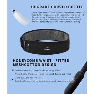 SENIKO Running Belt Hydration with Bottles,Fanny Pack Water Bottle Holder, Zipper Waist Pouch Fits M...