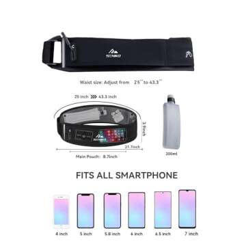 SENIKO Running Belt Hydration with Bottles,Fanny Pack Water Bottle Holder, Zipper Waist Pouch Fits Most phones,Zerobounce Design for Cycling Climbing Marathon (Watter Bottle Included)