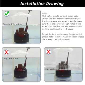 PULACO Mist Maker, Indoor Fountain Mister Foggers, Small Pond Fog Machine Atomizer Air Humidifier Perfect for Water Feature, Halloween