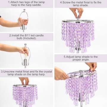 Stylish USB Crystal Lamp with Touch Control & USB Ports