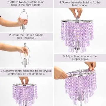 Stylish USB Crystal Lamp with Touch Control & USB Ports