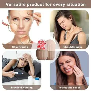 XHJRI Ice Face Roller Massager,Ice Cube Roller for Face, Eyes and Neck Naturally Conditioning and Skin Care,De-Puff Eye Bags,Reduce Migraine Pain,Reusable Massage Silicone Ice Mold (Coffee)