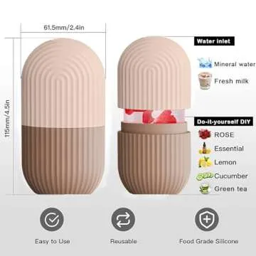 XHJRI Ice Face Roller Massager,Ice Cube Roller for Face, Eyes and Neck Naturally Conditioning and Skin Care,De-Puff Eye Bags,Reduce Migraine Pain,Reusable Massage Silicone Ice Mold (Coffee)