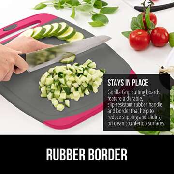 Gorilla Grip 3-Piece BPA-Free Cutting Board Set for Kitchen Use