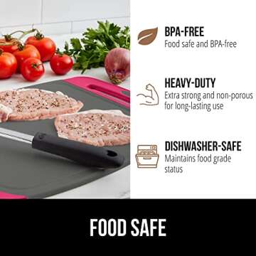 Gorilla Grip 3-Piece BPA-Free Cutting Board Set for Kitchen Use