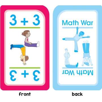 School Zone - Math War Addition & Subtraction Game Cards - Ages 6 and Up, Kindergarten, 1st Grade, 2nd Grade, Math Games, Numbers, Addition & Subtraction Facts, Early Math, and More