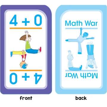 School Zone - Math War Addition & Subtraction Game Cards - Ages 6 and Up, Kindergarten, 1st Grade, 2nd Grade, Math Games, Numbers, Addition & Subtraction Facts, Early Math, and More
