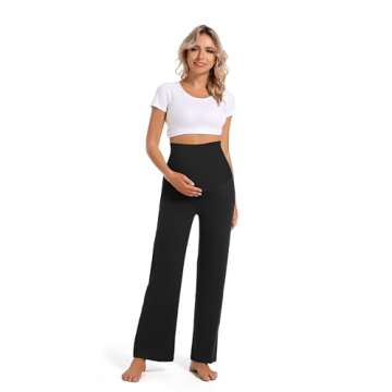 V VOCNI Women's Ultra Soft Maternity Lounge Pants with Pockets