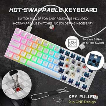 RK ROYAL KLUDGE RK61 60% Gaming Mechanical Keyboard