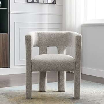 Tmosi Modern Dining Chair, Contemporary Designed Boucle Fabric Upholstered Accent Chair, Comfy Side ...