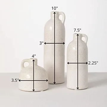 Sullivans Distressed Two-Toned Ceramic Jug Set of 3