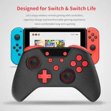 GCHT GAMING Switch Controller, Wireless Controller Compatible Nintendo Switch/Switch OLED/PC/Android/IOS with Turbo Motion Vibration (Black)