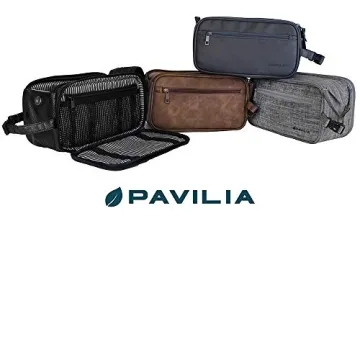 PAVILIA Men's Travel Toiletry Bag - Water-Resistant & Stylish