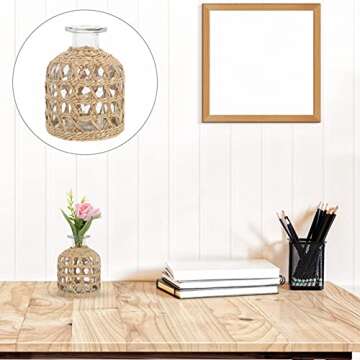 Angoily Bottle Dried Wrapped Decor Natural Arrangement Holder Farmhouse Handmade Aroma Cover, Decora...