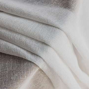 Artdix White Sheer Curtains 84 Inches Long 2 Panels Set, Timeless Pinch Pleat Linen Privacy Semi Sol...